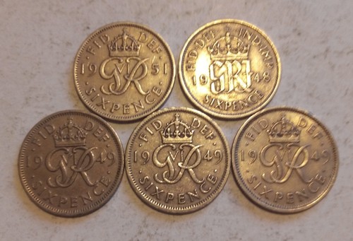 George sixpence coins - vi,
