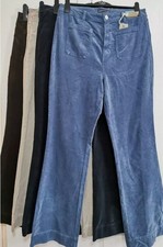 M&S Cord Corduroy Slim Flare Trousers Stretch Wide Leg Jeans Utility High Waist
