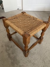 Vintage Rope Seat Stool Rustic