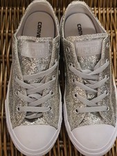 Converse All Star Glitter Trainers, Size 3, Pre-owned.