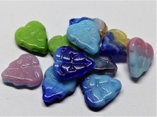 11MM  CZECH GLASS PRESSED LEAF