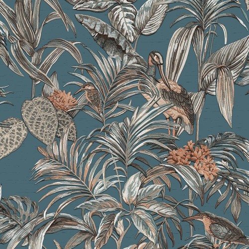 Teal tropical wallpaper - teal,