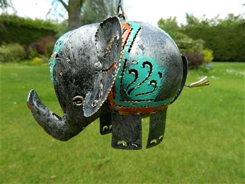 Metal elephant garden ornament - elephant,