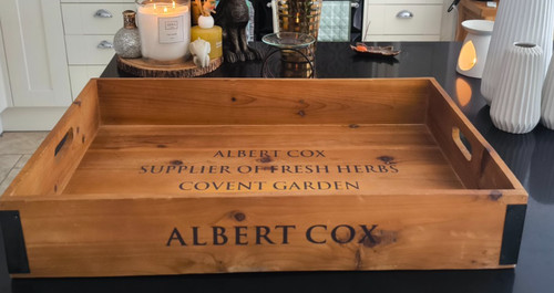Rustic wooden serving tray - wooden,