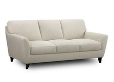 Nest Astrid 3-Seater Sofa in Vista Oat Leather with Espresso Wood Legs RRP £1499