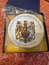 WOOD & SONS ROYAL MARRIAGE SOUVENIR CHINA PLATE FOR DIANA & CHARLES