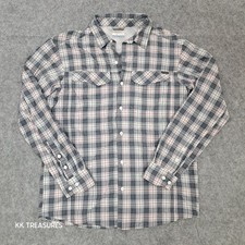 Columbia Omni-Shade Grey Check Long Sleeve Vented Utility Outdoors Shirt Mens L