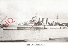 Picture Postcard- WARSHIP, HMS CUMBERLAND, CRUISER (REPRO)