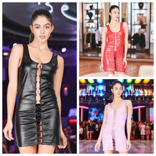 Shiny Lycra Ring Front Bodycon