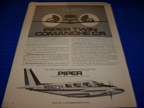 1970 piper twin comanche r - 1970, c/r