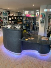 Large Curved Reception Desk and Seperate Moveable Cupboard with Drawers 2m