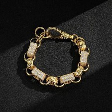 13mm 9ct Gold Filled | Gypsy Link Belcher Bracelet – Bold Unisex Chain| 8 9 Inch