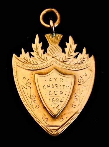 9ct gold football medal - football, ayr