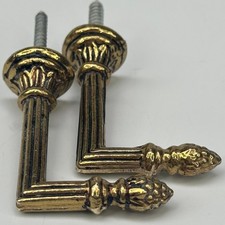 Vintage French Matching Pair of Small Classical Metal Curtain Tieback Hooks