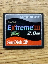 SanDisk Extreme III 2GB CF Compact Flash Camera Memory Card Tested Working