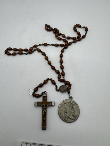 Vintage italian wooden rosary - italian,