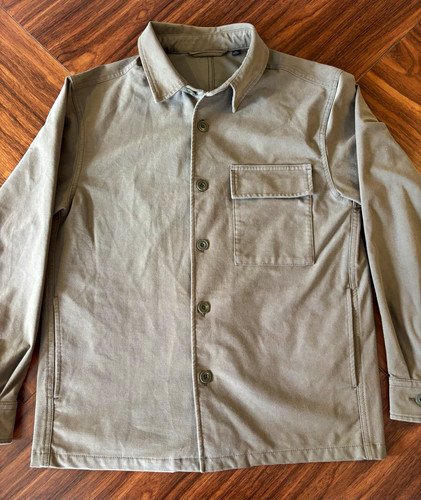 Uniqlo beige solid button - beige, button-up