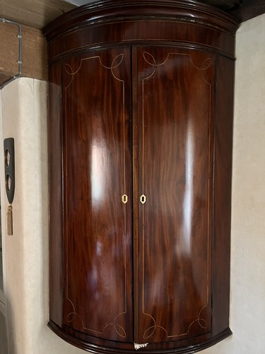 Mahogany corner cupboard - mahogany,