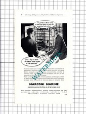 Marconi Marine London Advert - c.1957 Book Print
