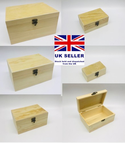 Wooden craft box - pine, treasure