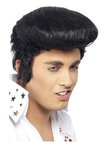 Elvis deluxe wig black - deluxe,