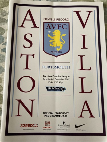 Aston villa portsmouth 2007 - villa,
