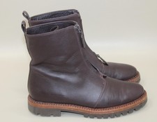 Vince Plum Leather Ankle Boots