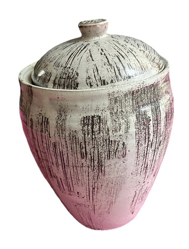 Studio pottery vase - studio, lid