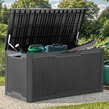 YITAHOME 100 Gallon Resin Deck Box Weather Resistant Outdoor Storage Bench