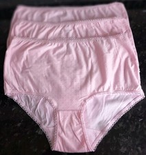 Ladies Briefs Cotton Pink x 3 Pairs Size 12-14