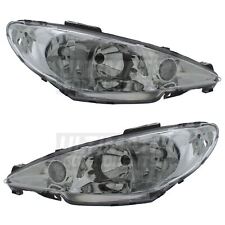 Peugeot 206 Headlights Hatchback 1998-2009 Twin Reflector Headlamps 1 Pair