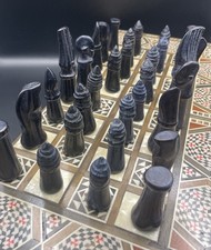 African chess pieces - pieces, carved