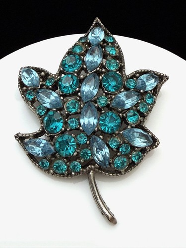 Vintage blue teal - teal, rhinestone