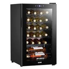 Baridi Black 24 Bottle Wine Fridge Cooler, 5-18°C Touch Controls & LED 430x740mm