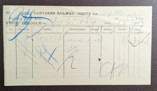 1877 Great Northern Railway Lincoln to Whitby Parcels Way Bill
