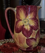 1930s Flower Jug Floretta Ware Royal Venton Van Phillips Burslam Hand Painted 7”
