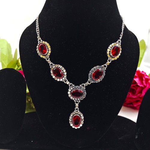 Red garnet gemstone handmade - red,