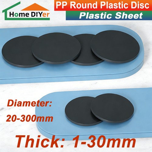 Black round plastic disc - black,