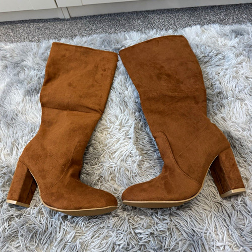 Women brown faux suede - brown,