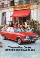 Ford Consul Mk 1 1972 Original UK 6 page folder Sales Brochure Pub. No. FA704