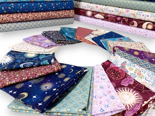 Luna cotton fabric makower - cotton, by