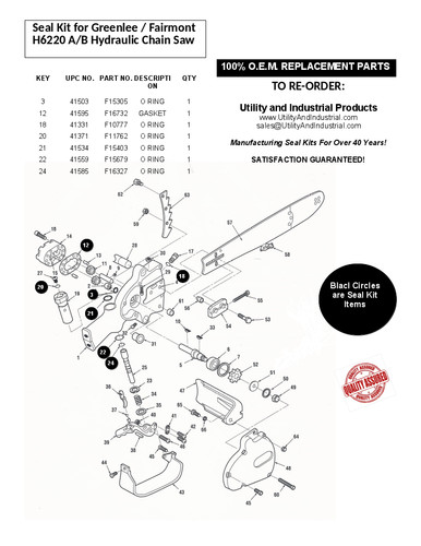 Seal kit greenlee fairmont - /,