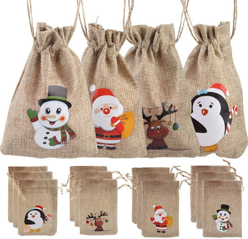 Christmas jute burlap gift - christmas,