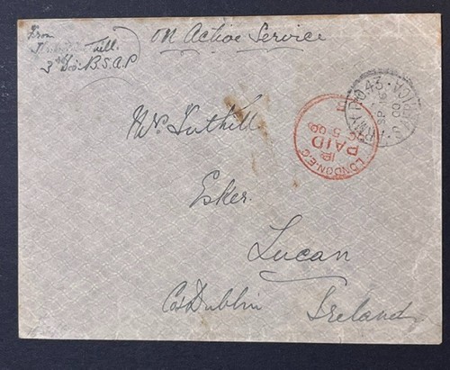 Boer war 1900 stampless - war, cover