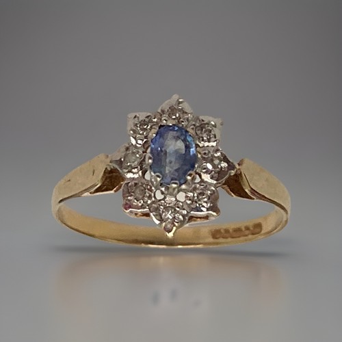 Vintage 80s 9ct - gold, tanzanite