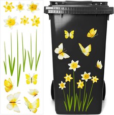 Outus Wheelie Bin Flower Stickers Bin Decorative Sticker Dustbin Flower Sticker