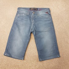 Replay Mens Shorts 30 Blue Denim Waitom M997 Short Jeans Button Fly W30