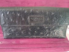 Osprey Black Leather Purse Wallet.
