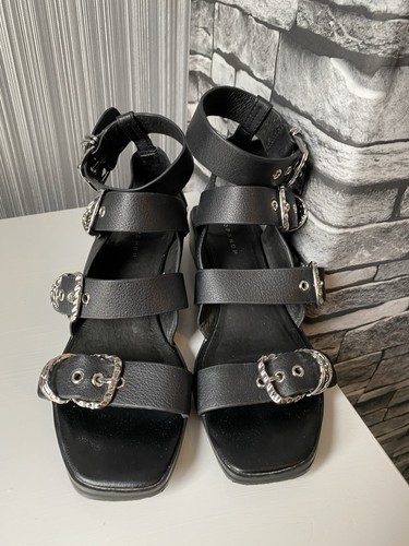 Topshop sandals black silver - sandals,
