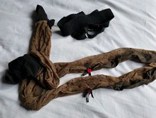 Vintage Liane Suspender Belt S/M With Stockings  Meduim Worn